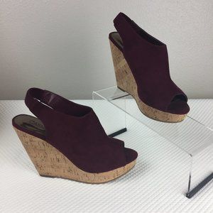 Carlos Santana Maui Suede Wedge NWOT in Plum - 8